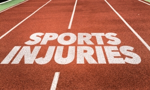 Sports Injuries written on running track