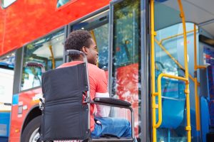Disabled Person boarding bus Disabled Person boarding bus